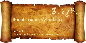 Buchbinder Ödön névjegykártya